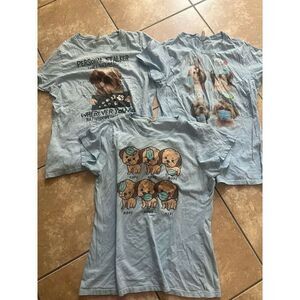 Lot Of 3 Shih Tzu Lover Tee Tshirt M Baby Blue